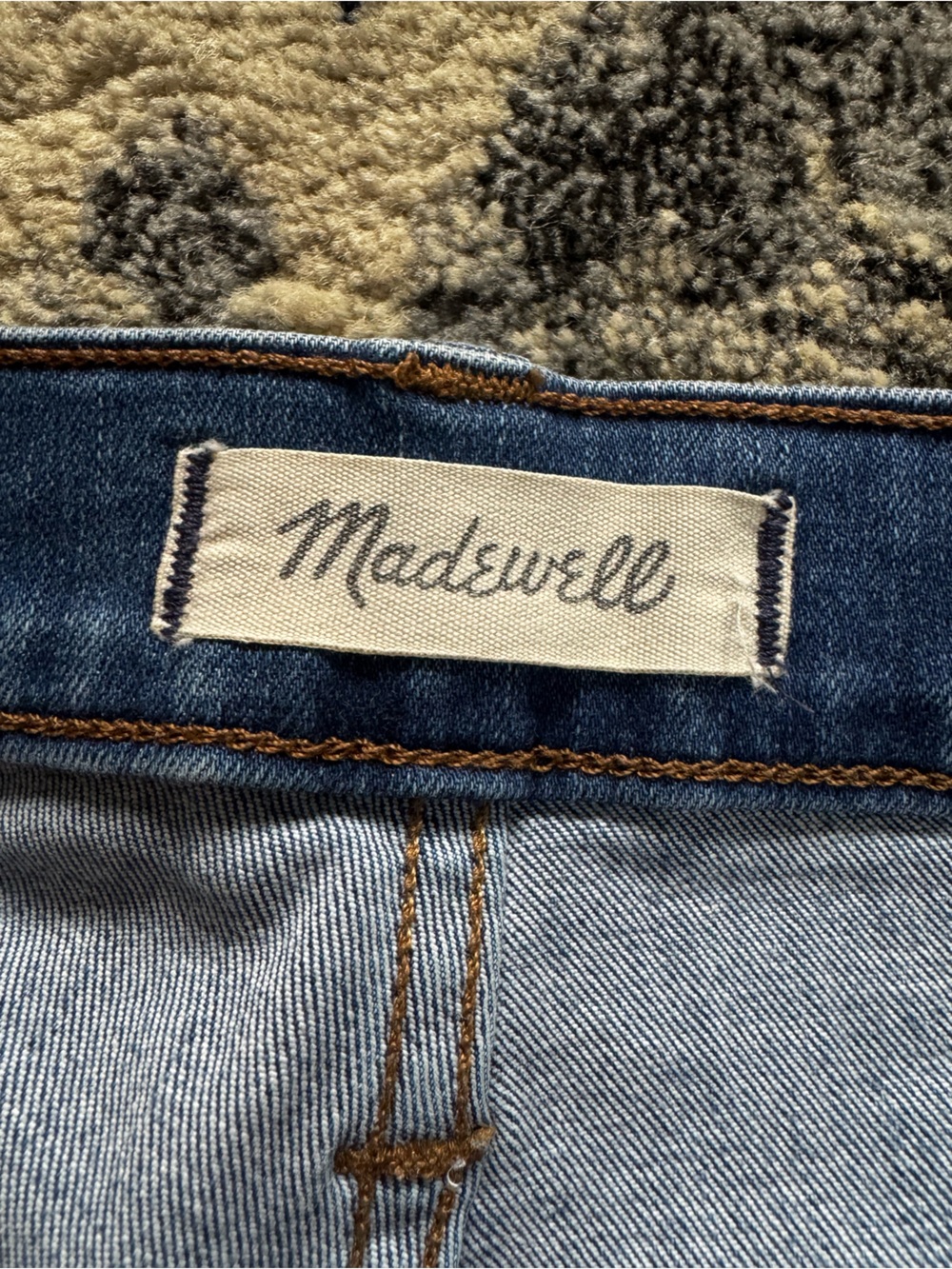 Madewell Dark Blue High-Rise Skinny Jeans with Frayed Hem - Picture 8 of 8